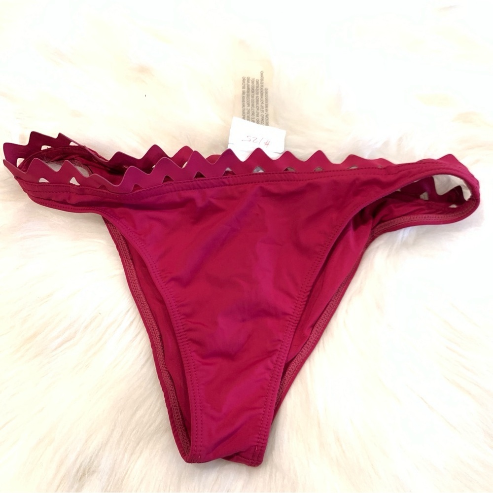 Rosa Cha Red Cut out Scalloped Bikini Bottoms Size Small